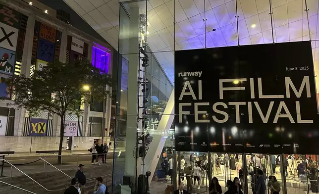 Runway's third-annual AI Film Festival kicks off with a screening at Lincoln Center's Alice Tully Hall in New York on Thursday, June 5, 2025. (AP Photo/Wyatte Grantham-Philips)