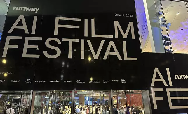 Runway's third-annual AI Film Festival kicks off with a screening at Lincoln Center's Alice Tully Hall in New York on Thursday, June 5, 2025. (AP Photo/Wyatte Grantham-Philips)