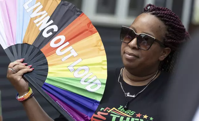 Tanisha Johnson attends a Juneteenth celebration at the African Burying Ground Memorial Park Thursday, June 19, 2025, in Portsmouth, N.H. (AP Photo/Michael Dwyer)