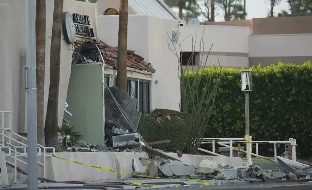 FILE - Damage to a building is seen after an explosion in Palm Springs, Calif., on Saturday, May 17, 2025. (AP Photo/Eric Thayer, File)