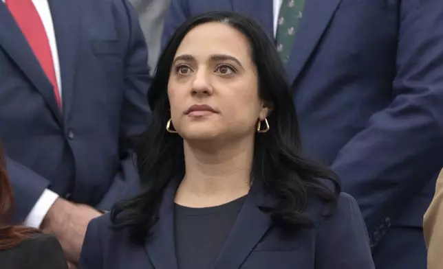 FILE - Rep.-elect Yassamin Ansari, D-Ariz., stands as newly-elected House members gather for a freshman class photo on the Capitol steps, in Washington, Nov. 15, 2024. (AP Photo/Mark Schiefelbein, File)