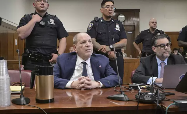 Harvey Weinstein appears in state court in Manhattan for his retrial on Tuesday, June 10, 2025 in New York. (Curtis Means/Pool Photo via AP)