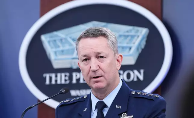 Joint Chiefs Chairman Gen. Dan Caine speaks during a news conference at the Pentagon in Washington, Sunday, June 22, 2025, after the U.S. military struck three sites in Iran, directly joining Israel's effort to destroy the country's nuclear program. (AP Photo/Alex Brandon)