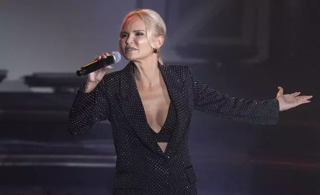 Kristin Chenoweth performs during the 54th annual Songwriters Hall of Fame induction and awards gala on Thursday, June 12, 2025, at the Marriott Marquis Hotel in New York. (Photo by Charles Sykes/Invision/AP)