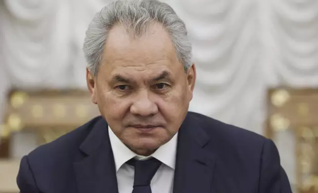 FILE - Russian Security Council Secretary Sergei Shoigu attends the Security Council meeting in Moscow, Russia, Oct. 10, 2024. (Mikhail Metzel, Sputnik, Kremlin Pool Photo via AP File)
