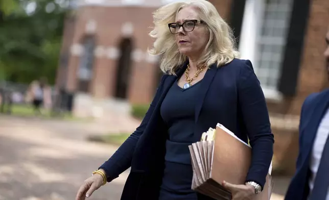 FILE - Shannon Taylor, attorney for Henrico County Commonwealth, exits the Albemarle County Circuit Court in Charlottesville, Va., Tuesday, June 4, 2024. (AP Photo/Ryan M. Kelly, File)