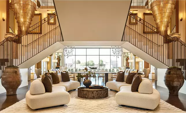 GRAND ENTRANCE &amp; DOUBLE FLOATING STAIRCASE AT RH OKLAHOMA CITY