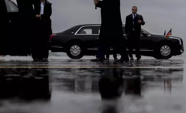 President Donald Trump arrives on Air Force One at Allegheny County Airport, May 30, 2025, in West Mifflin, Pennsylvania. (AP Photo/Julia Demaree Nikhinson)
