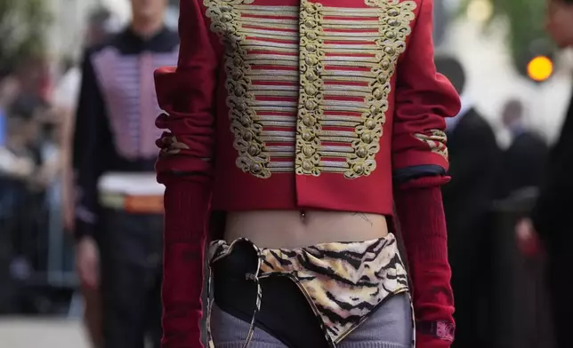 A model wears a creation as part of the men's Kenzo Spring-Summer 2026 collection, that was presented in Paris, Friday, June 27, 2025. (AP Photo/Michel Euler)