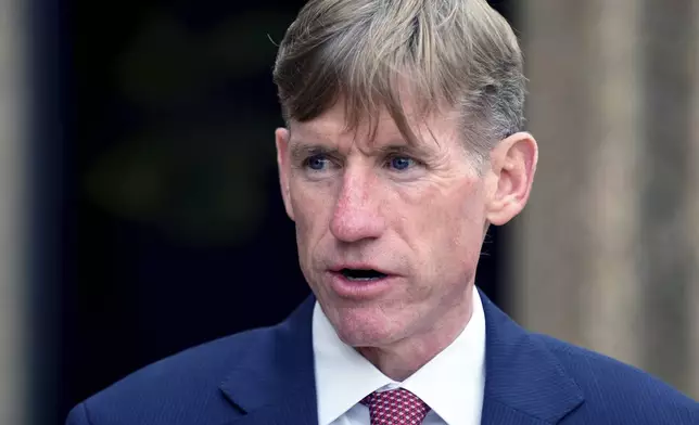 Boulder County District Attorney Michael Dougherty speaks during a news conference in Boulder, Colo., on Thursday, June 5, 2025. (AP Photo/Thomas Peipert)