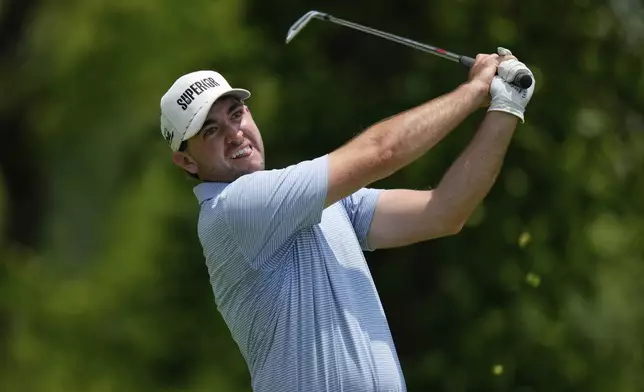 Philip Barbaree tees off on the 13th hole during the first round of the U.S. Open golf tournament at Oakmont Country Club Thursday, June 12, 2025, in Oakmont, Pa. (AP Photo/Seth Wenig)
