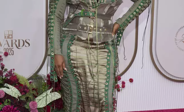 Free arrives at the BET Awards on Monday, June 9, 2025, at the Peacock Theater in Los Angeles. (Photo by Jordan Strauss/Invision/AP)