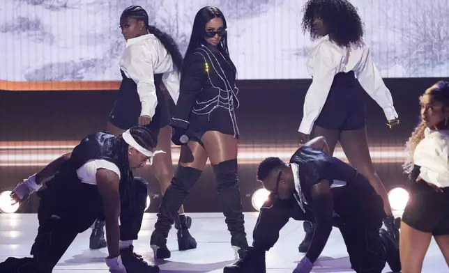 Mya performs during the BET Awards on Monday, June 9, 2025, at the Peacock Theater in Los Angeles. (AP Photo/Chris Pizzello)