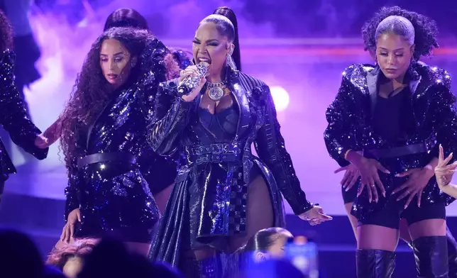 Ashanti performs a medley during the BET Awards on Monday, June 9, 2025, at the Peacock Theater in Los Angeles. (AP Photo/Chris Pizzello)