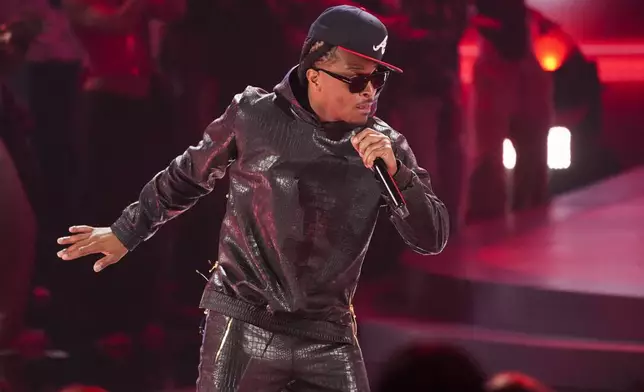 T.I. performs "Bring Em Out" during the BET Awards on Monday, June 9, 2025, at the Peacock Theater in Los Angeles. (AP Photo/Chris Pizzello)
