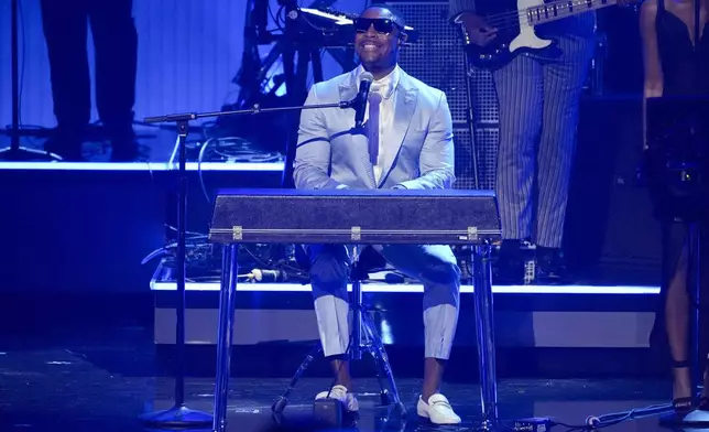 Tank performs "Night &amp; Day" during the BET Awards on Monday, June 9, 2025, at the Peacock Theater in Los Angeles. (AP Photo/Chris Pizzello)