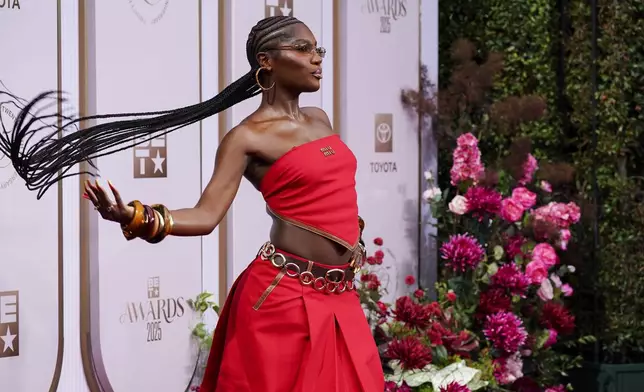 Doechii arrives at the BET Awards on Monday, June 9, 2025, at the Peacock Theater in Los Angeles. (Photo by Jordan Strauss/Invision/AP)