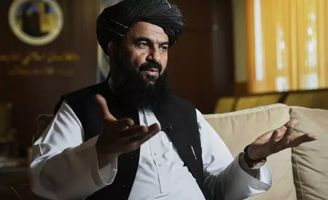 Deputy Minister of Tourism Qudratullah Jamal speaks with the Associated Press in Kabul, Afghanistan, Monday, June 2, 2025. (AP Photo/Ebrahim Noroozi)