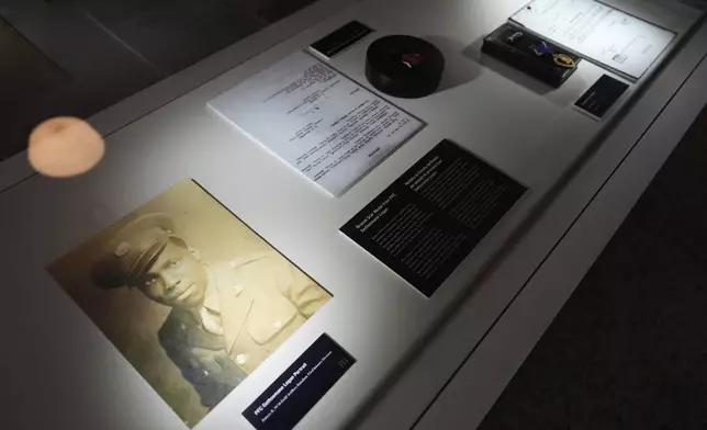 Artifacts are displayed inside the Buffalo Soldiers National Museum on Friday, June 27, 2025, in Houston, Texas. (AP Photo/Ashley Landis)