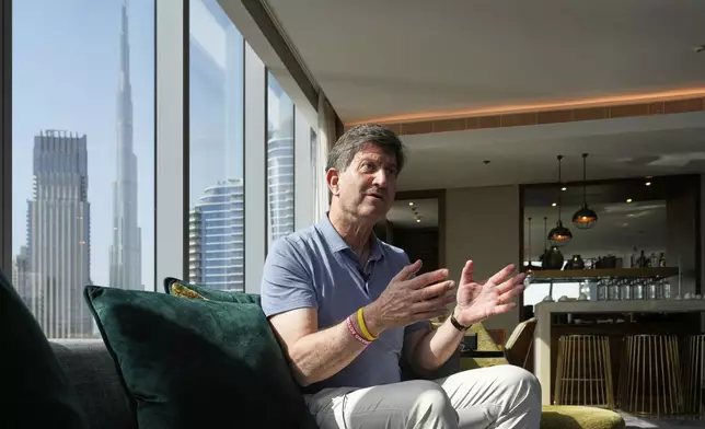 U.S. Congressman Brad Schneider speaks to the Associated Press at a hotel in Dubai, United Arab Emirates, Wednesday, June 18, 2025. (AP Photo/Altaf Qadri)