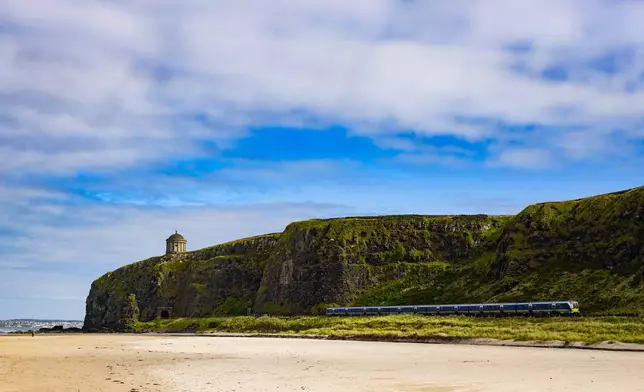 Train downhill from Mussenden Temple, County Londonderry