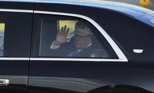 President Donald Trump arrives at Amsterdam Schiphol Airport ahead of the NATO summit, taking place in The Hague, Netherlands, Tuesday, June 24, 2025. (AP Photo/Peter Dejong)
