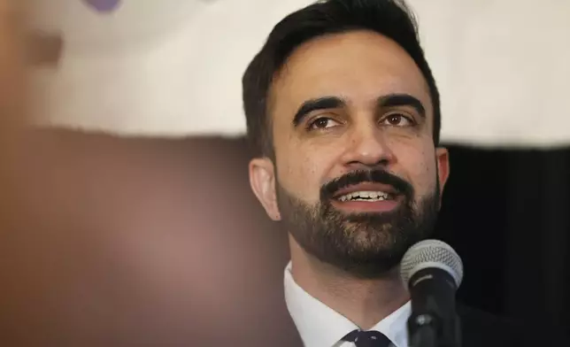 Democratic mayoral candidate Zohran Mamdani speaks at his primary election party, Wednesday, June 25, 2025, in New York. (AP Photo/Heather Khalifa)