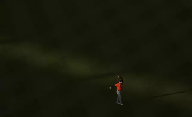 Houston Astros first base Christian Walker stretches before a baseball game against the Los Angeles Angels Saturday, June 21, 2025, in Anaheim, Calif. (AP Photo/Wally Skalij)