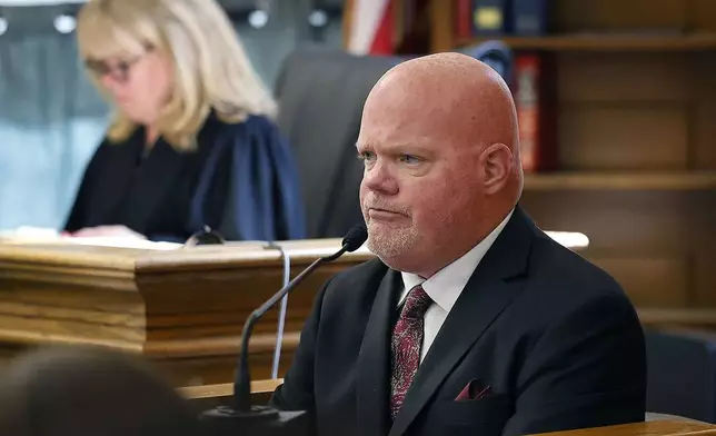 Canton DPW snowplow driver Brian Loughran on the witness stand during the Karen Read retrial at Norfolk Superior Court in Dedham, Mass., Tuesday June 3, 2025. (Greg Derr/The Patriot Ledger via AP, Pool)