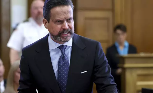 Defense attorney Alan Jackson speaks to jurors during closing arguments in the murder trial of Karen Read in Norfolk Superior Court, Friday, June 13, 2025, in Dedham, Mass. (Mark Stockwell/The Sun Chronicle via AP, Pool)