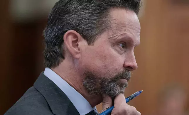 Defense attorney Alan Jackson questions Boston Police officer Kelly Dever during the murder retrial of Karen Read in Norfolk Superior Court, in Dedham, Mass., Monday June 2, 2025. (Pat Greenhouse/The Boston Globe via AP, Pool)