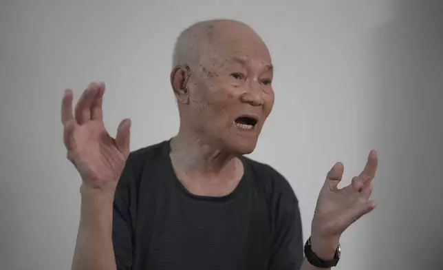 Lee Seon-wu, 94, a former South Korean soldier, lost three fingers and was captured by Chinese troops during a fierce battle in the eastern Gangwon province in the final days of the Korean War, speaks during an interview at his home in Gimpo, South Korea, on June 20, 2025. (AP Photo/Lee Jin-man)