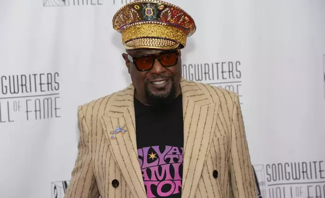 George Clinton attends the 54th annual Songwriters Hall of Fame induction and awards gala on Thursday, June 12, 2025, at the Marriott Marquis Hotel in New York. (Photo by Charles Sykes/Invision/AP)