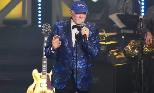 Mike Love performs during the 54th annual Songwriters Hall of Fame induction and awards gala on Thursday, June 12, 2025, at the Marriott Marquis Hotel in New York. (Photo by Charles Sykes/Invision/AP)