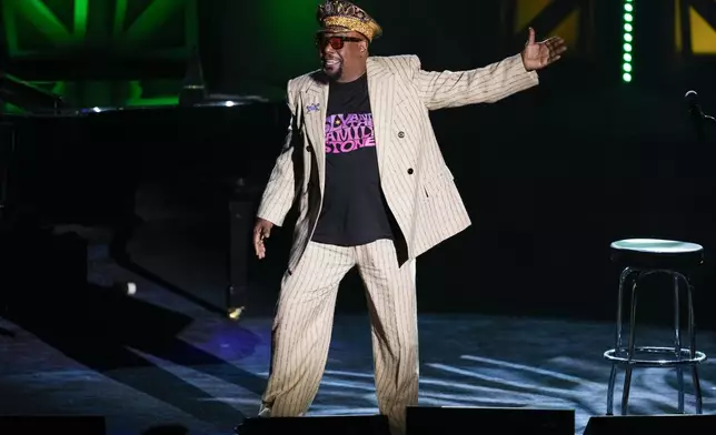 George Clinton performs during the 54th annual Songwriters Hall of Fame induction and awards gala on Thursday, June 12, 2025, at the Marriott Marquis Hotel in New York. (Photo by Charles Sykes/Invision/AP)