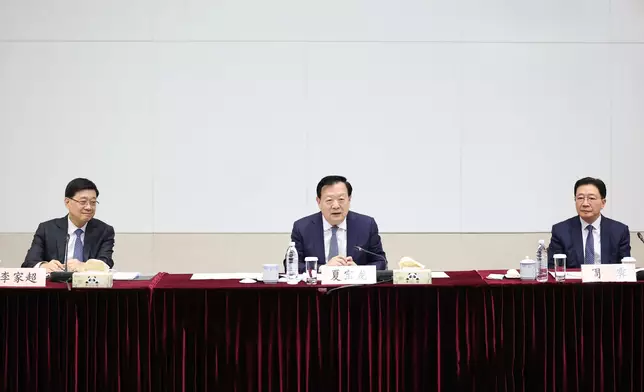 Director of Hong Kong and Macao Work Office of CPC Central Committee and Hong Kong and Macao Affairs Office of State Council Mr Xia Baolong meets with patriotic groups and representatives of higher education institutions in Hong Kong  Source: HKSAR Government Press Releases