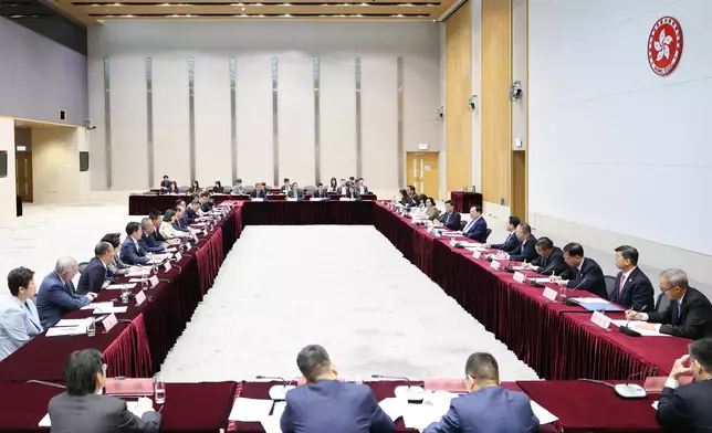 Director of Hong Kong and Macao Work Office of CPC Central Committee and Hong Kong and Macao Affairs Office of State Council Mr Xia Baolong meets with patriotic groups and representatives of higher education institutions in Hong Kong  Source: HKSAR Government Press Releases