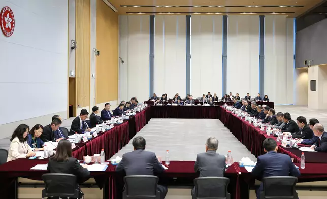 Director of Hong Kong and Macao Work Office of CPC Central Committee and Hong Kong and Macao Affairs Office of State Council Mr Xia Baolong meets representatives of commercial and financial sectors in Hong Kong  Source: HKSAR Government Press Releases