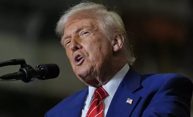 FILE - President Donald Trump speaks at U.S. Steel Corporation's Mon Valley Works-Irvin plant, Friday, May 30, 2025, in West Mifflin, Pa. (AP Photo/Julia Demaree Nikhinson, File)