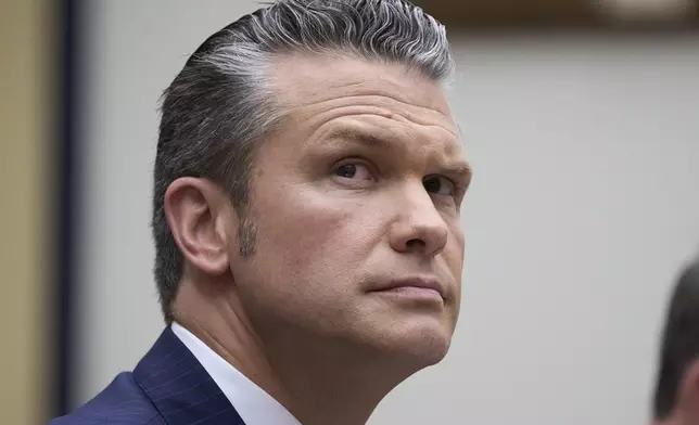 Secretary of Defense Pete Hegseth fields questions on the Pentagon budget from the House Armed Services Committee, at the Capitol in Washington, Thursday, June 12, 2025. (AP Photo/J. Scott Applewhite)