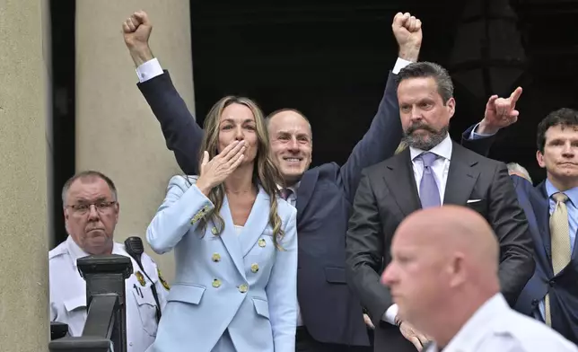 Karen Read leaves the courthouse after she was found not guilty of second-degree murder on Wednesday, June 18, 2025, in Dedham, Mass. (AP Photo/Josh Reynolds)