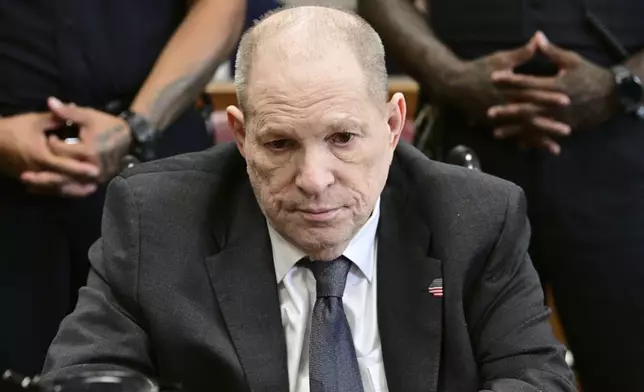 Harvey Weinstein appears in state court in Manhattan for his retrial on Wednesday, June 4, 2025 in New York. (Curtis Means/Pool Photo via AP)