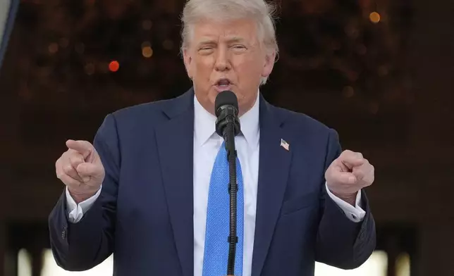 President Donald Trump speaks during a summer soiree on the South Lawn of the White House, Wednesday, June 4, 2025, in Washington. (AP Photo/Alex Brandon)