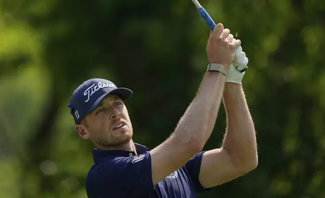 Matt Vogt tees off on the 13th hole during the first round of the U.S. Open golf tournament at Oakmont Country Club Thursday, June 12, 2025, in Oakmont, Pa. (AP Photo/Carolyn Kaster)