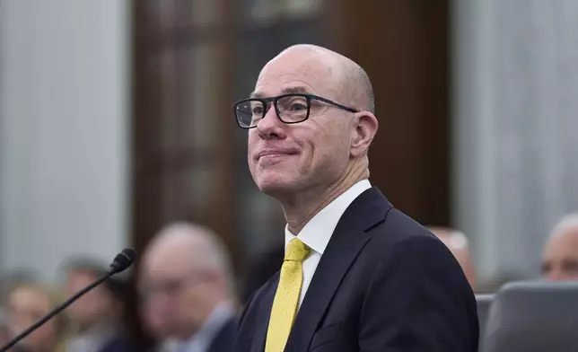 Bryan Bedford, President Donald Trump's nominee to run the Federal Aviation Administration, testifies at the Senate Senate Commerce, Science, and Transportation Committee on Capitol Hill in Washington, Wednesday, June 11, 2025. (AP Photo/J. Scott Applewhite)