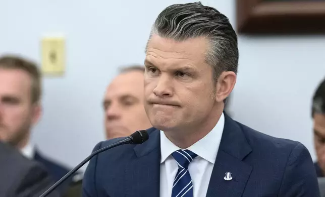Department of Defense Secretary Pete Hegseth testifies before the House Committee on Appropriations subcommittee oversight hearing on the Department of Defense, on Capitol Hill in Washington, Tuesday, June 10, 2025. (AP Photo/Jose Luis Magana)