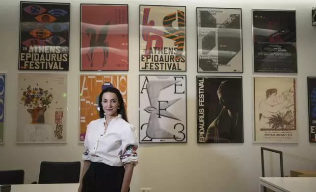 Artistic Director Katerina Evangelatos of Athens Epidaurus Festival poses in Athens, Greece, Tuesday, June 3, 2025. (AP Photo/Thanassis Stavrakis)