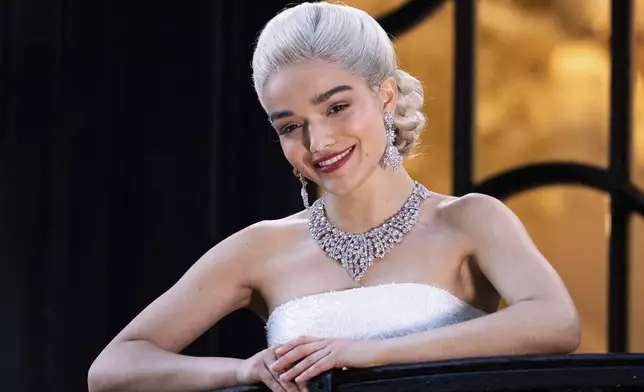 Rachel Zegler performs the song 'Don't Cry For Me Argentina' from The London Palladium Theatre balcony during a performance of Evita on Wednesday, June 18, 2025, in London. (Photo by Scott A Garfitt/Invision/AP)