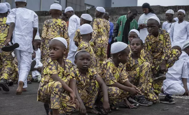 Muslims gather for Eid al-Adha prayers in Goma, Democratic Republic of Congo, Friday, June 6, 2025. (AP Photo/Moses Sawasawa)