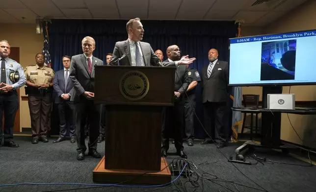 Acting U.S. Attorney Joseph H. Thompson speaks during a news conference at the United States Courthouse in Minneapolis, Monday, June 16, 2025. (AP Photo/George Walker IV)